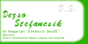dezso stefancsik business card